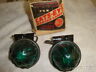 4798 Cats Eye Matched Pair Of Nos Very Early Green Glass