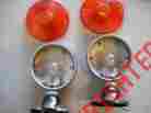 77-276 4-70 Dietz Pair Of Pedestal Marker Signal Lights Lens Vintage Trucks