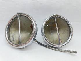 Chr-166 Auburn 1931-1934 Pair Of Original Cowl Light Buckets And Rims