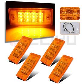 At835009279s Autolight-store 4pcs 12 Led Rectangle Amber Turn Signal Side Marker Truck Trailer 12v Assembly