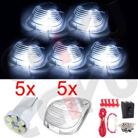 At99082801s Autolight-store 5pcs For Ford Clear Cab Marke Clearance Light Cover White 6-led Wiring Pack