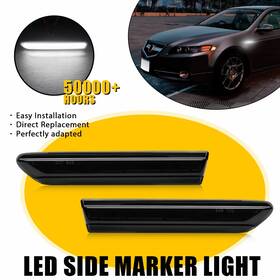 3850sepa01 Auxito 2x For 2004 2005-2008 Acura Tl Smoked Lens Front White Led Side Marker Lights Ea