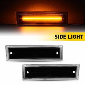 Yzb-blazer-81-91 Auxito C10 C1500 C20 C2500 For Gmc K5 Jimmy 81-91 Lens Smoked Front Bumper Lamp Side Led Marker Light