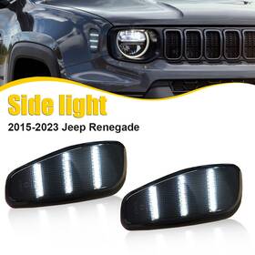Ch2550134 Auxito Smoke Led White Side Marker Fender Lights Lamps For 2015 2016-2023 Jeep Renegade