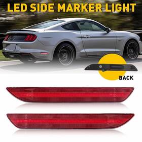 Fr3z-15a201-a Auxito 2x Led Strip Rear Light Lamp Marker Side Red Lens For 2015-2022 Ford Mustang