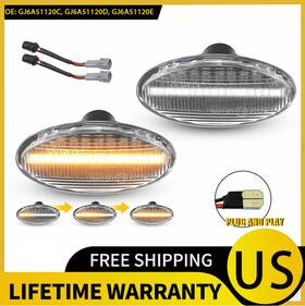 Gj6a51120c Auxito 2x For Mazda 2/3/5/mpv Clear Lens Amber Led Front Fender Side Marker Light Lh Rh