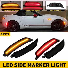 Mzd1621 Auxito For 2016-2022 Mazda Miata Mx-5 Led Bumper Marker Side Light Smoked Red Yellow 4x
