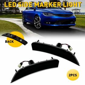 Wwd-kkk-19886 Auxito 2pcs Smoked Lens Front Led Side Marker Lights White For 2015-2017 Chrysler 200