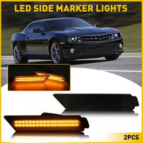 Yzb-camaro-10-15-fy Auxito For Camaro 2010-2015 Chevy Lens Led Smoked Side Lights Front Amber Marker Set Yzb-camaro-10-15-fy Auxito For Camaro 2010-2015 Chevy Lens Led Smoked Side Lights Front Amber Marker Set