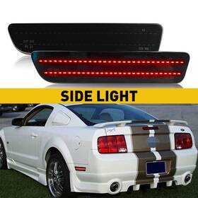 Yzb-mustang-05-09-r-ead Auxito For 05-09 Ford Mustang Led Rear Bumper Side Marker Light Red Lamp Smoke Lens Eaf