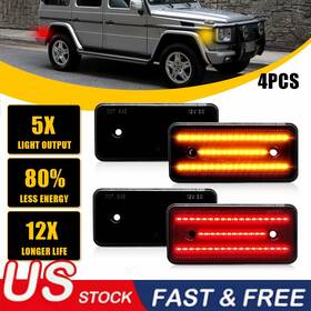 Yzb-w463-99-14yxry Auxito F&r Led Side Marker Lights Smoked For 02-14 Mercedes-benz W463 G500 G550 G-class