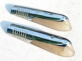 5938396 Buick 1949 Fender Top Marker Park Light Lens Upper Bezels Guide F-49 Rh Lh Pair