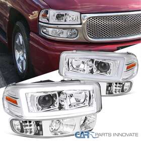15218078 Carpartsinnovate 15199555 15199554 15218077 Projector Headlights Bumper Lamp Fits 2000-2006 Gmc Sierra Yukon Denali Led Tube