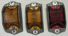 S.a.e.-pc-63 Cats Eye A-9025 Clearance Marker Lamps Lot Of 3 Lights Red And Amber