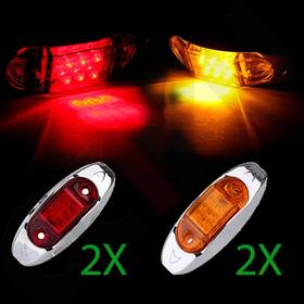 Z99163001g Cciyu 2amber/2red Led 12v Sealed Marker Auto Side Lamp Trailer Turn Light 6 Diode