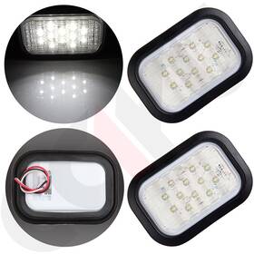 Ze80650226g Cciyu 5x 3 Inch White Rectangle Stop/turn/tail Truck Light Grommet Wire Kits 2pcs 12 Led