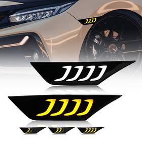 Tt-sy-s001 Cooldna Used Pair White Led Side Marker Lights For Honda Civic 16-2021 Sequential Signal