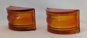 Do-ray 657001 Vtg Do-ray 416 Amber Glass Replacement Clearance Lens Covers 2 3/4 Inch X 1 5/8