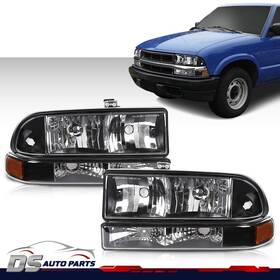 Zc-02hla4545abk Ds-auto-parts Black/amber Corner Headlight Bumper Lamps Fit For 1998-2004 Chevy Blazer S10 New