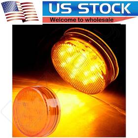E99313701cp Eccpp 1x 2.5 Inch Yellow Round 13diodes Truck Trailer Lamp Side Marker Clearance Light 12v