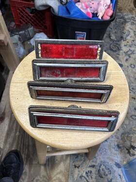 5962680 Gm Chevy Nova Omega Apollo Rear Side Marker Light Lamp Lens And Chrome Bezel Lot Of 4