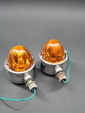 Grand General 760479781144 Watermelon Light Amber Glass Single Face Chrome Die Cast Pedestal Used