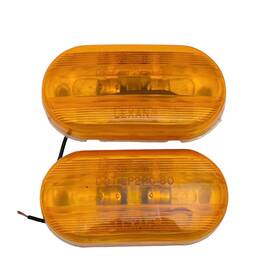 9157 Grote Set Of 2 Amber Lens Clearance Marker Light Assembly Tested