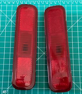 56798 Lucas Pair Of Triumph Tr7 Tr8 Red Side Marker Lamp Lens - Model L927 Oem