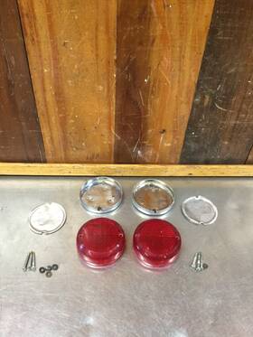 Kt1752 Lucas Rer-31 Triumph Mini Austin Rover Original Rer31 Red Reflector Set Used.
