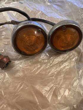 5950980 Oem 1963-1967 Corvette Front Marker Lights Parking Amber With Pigtails B
