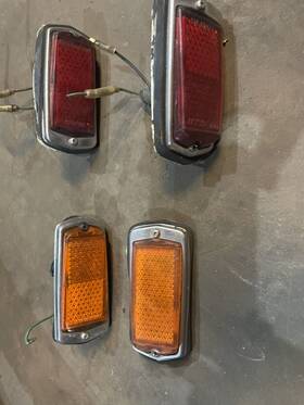 Gs1-2 Oem For Datsun 510 240z 260z 120y B210 1200 Front Side Marker Lights Amber-red Lens