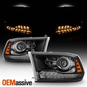 68093221ad Oemassive Fit 13-18 Ram 1500 2500 3500 Original Black Led Projector Headlights Replacement