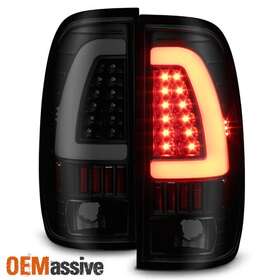 Fo2801117 Oemassive Fit 1997-2003 Ford F150 1999-2007 F250 F350 Black Smoked Led Tube Tail Lights