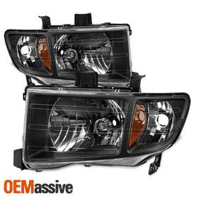 Ho2502128 Oemassive Fits 2006-2014 Honda Ridgeline Black Replacement Headlights Lh Rh Headlamps