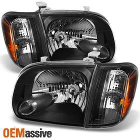 To2502158 Oemassive Fits 2005-2006 Tundra Double Crew Cab Black Headlights With Corner Lights Pair