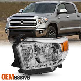 To2502220 Oemassive For 2014-2021 Toyota Tundra Halogen Type Chrome Headlight Headlamp Driver Left