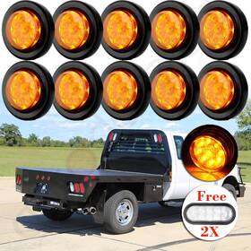 Adp816207-adp-201s Top-liftsupport 10 Amber 2 Inch Round 9 Led Side Marker Light Grommet Free Stop Brake