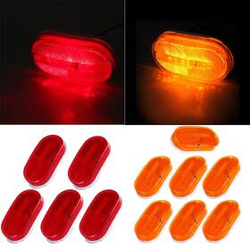 To993087p01 Top-liftsupport 7x Amber 5x Red Oval 4 Inch Led For Trailer Camper Truck Signal Side Marker Lights