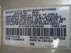 116-60335r Toyota Passenger Corner/park Light Fog-driving Bumper Mounted Fits 99-01 Solara