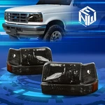 92-96 Ford F150 F250 F350/BRONCO 6PCS Smoked/amber Headlights Replacement. Fixed Price $76.97.