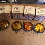Vintage Cats-eye Amber Glass Marker Lights Lot Of 4 Old Stock New 6V. Fixed Price $149.99.