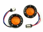 Black Led Turn Signal Bezel With Amber Lens For Harley Davidson By V-twin. Fixed Price $66.77.