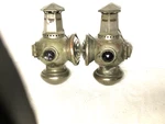 Pair 1910S Pierce Arrow Script Side Adlake Lamps / Lights. Fixed Price $650.00.