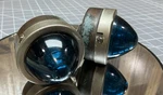 Antique Vintage Glass Automotive Blue Marker Lights Lot Of 2. Fixed Price $125.00.