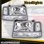 Pair Headlights W/ Corner Signal Bumper Lamps Fit 92-96 Ford F150 F250 F350. Fixed Price $86.05.