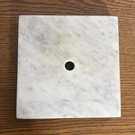 5 Square White Gray Marble Base For Electric Lamp Drilled On The Side. Fixed Price $15.00.