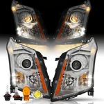 Fit For 2010-2016 Cadillac Srx Halogen Projector Headlights Chrome W/ Bulbs. Fixed Price $159.99.