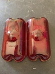Pair Columbus Cats Eye Red Glass Marker Light Lens A-7875. Fixed Price $10.00.