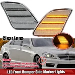 Clear Lens Amber Led Strip Side Marker Lights For 2010-13 Mercedes W221 S-class. Fixed Price $31.34.