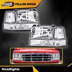 Fit 92-96 Ford F150 F250 F350 Bronco Headlights W/corner Signal Bumper Lamps. Fixed Price $86.05.